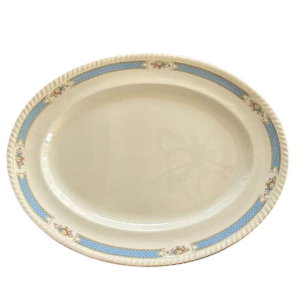 Vintage HTF Johnson Bros. Belvedere serving plate, Stamped Old English 16x12